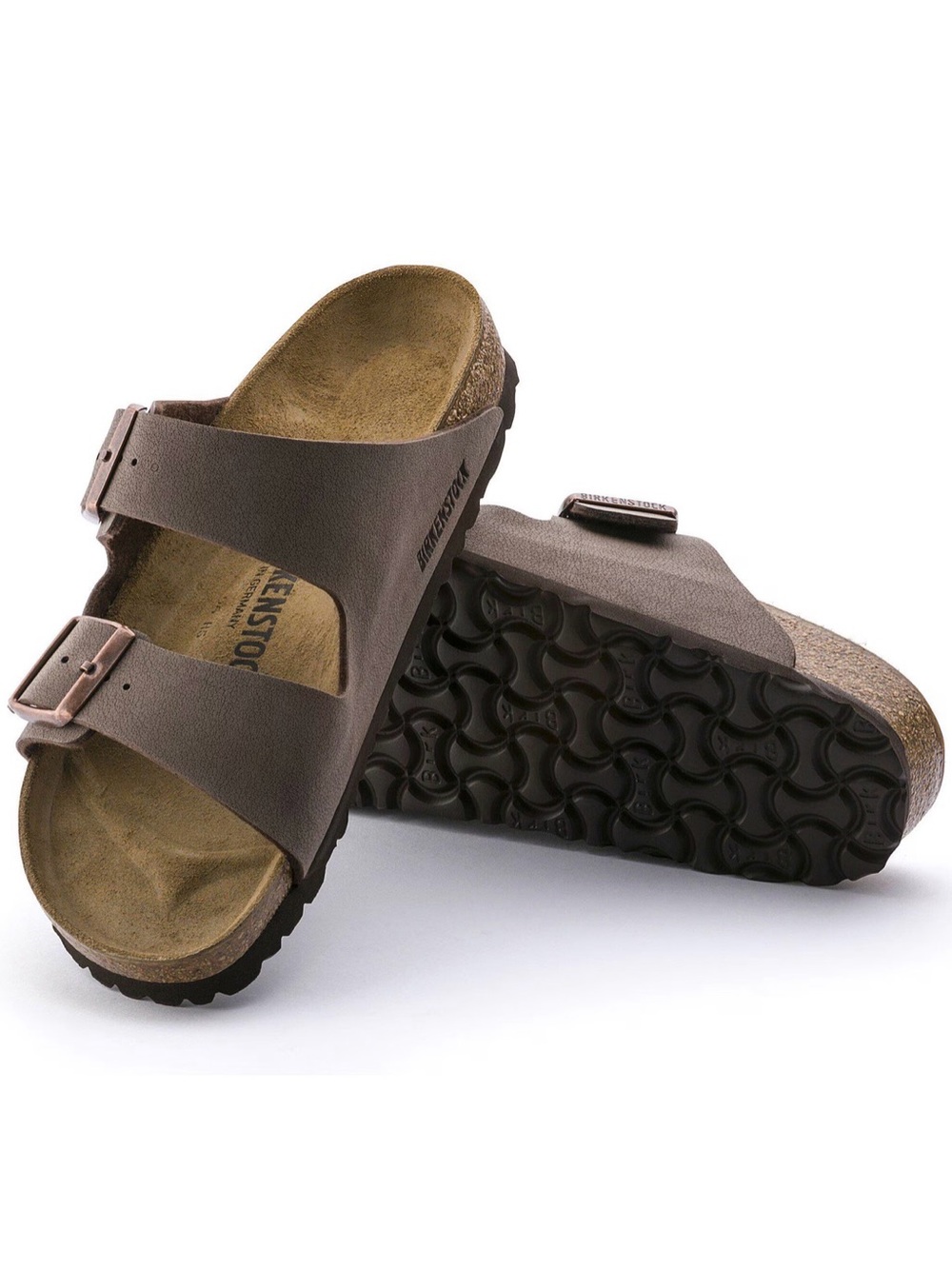 Birkenstock Arizona Two-Strap Sandal in Brown with Copper Buckles - new in box! - Picture 7 of 13